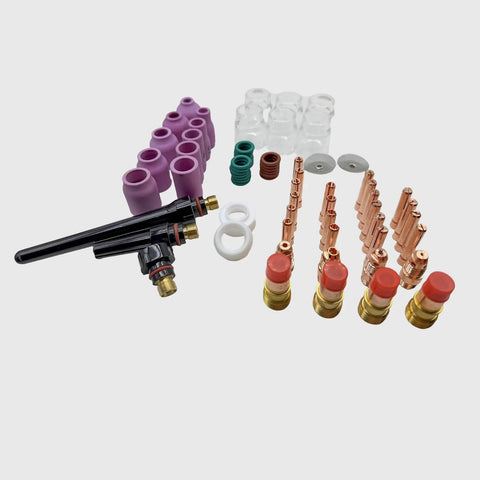 71Pcs Stubby TIG Torch Consumables Kit for WP17 WP18 WP26 Welders All In One Pro Grade Replacement Kit, multiple components displayed