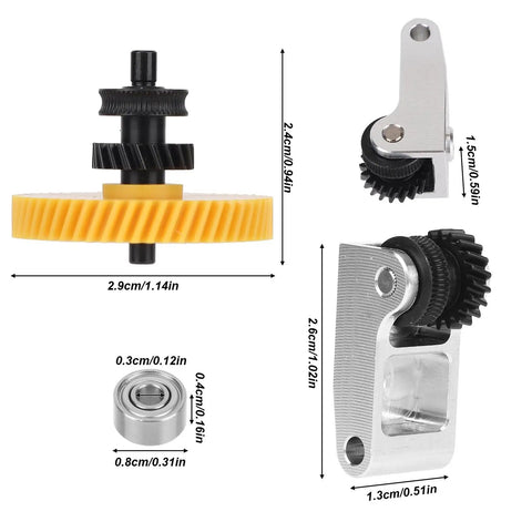 Upgraded Pro Grade DLC Nano Coated Extruder Gear Kit For Bambu Lab X1 P1 Series 3D Printers With Full Drive Gear Driven Gear And Integrated Bearings For Easy Maintenance And Smooth Filament Feed On X1C X1E P1P P1S, black and yellow gears with bearing