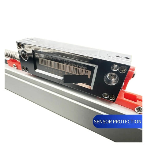 0.005mm Precision Optical Grating Ruler Encoder for DRO, 70mm to 470mm length, close-up of sensor with protective casing