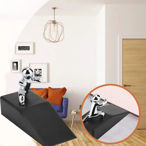 Cute Door Stopper Wedge 2 Pack, Decorative Rubber Door Stops For Home And Office, zinc alloy figure on rubber wedge