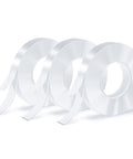 Three rolls of Nano Tape 3 Rolls Double Sided Adhesive Tape Transparent Traceless Sticky Tape Removable Washable Reusable