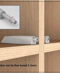 Push To Open Cabinet Latch Set, Door Catch And Drawer Closure, 2 Pack, Spring Loaded Plunger, side view of latches inside cabinet