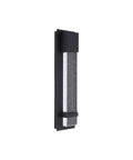 17 Inch Outdoor Wall Sconce Light, Modern LED Dimmable with matte black finish and seeded glass