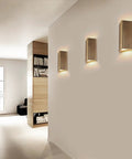 ZEROUNO Modern LED Wall Sconce Indoor Wall Lights Set of 2, Bronze Hardwired Up and Down Wall Mount Light for Living Room Bedroom Hallway Corridor Stairs Warm White 3000K (with Replacement G9 Bulbs) on a wall.