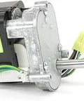 Geared AC Auger Motor Replacement For Refrigerators OEM DA31-00105M side view showing electrical components and shaft