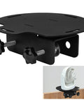 Solid As Nails Adjustable Metal Bunk Bed Fan Holder With Secure Locking Clamps For Dorm Rooms Lofted Beds, black metal fan stand with locking clamps.