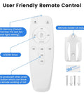 Remote control with holder for Solar Rechargeable Ceiling Fan Light With Battery Backup 20.5 Inch Outdoor Hanging Fan