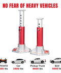 Lightweight Aluminum Jack Stands With Removable Locking Pins 3 Ton Capacity Pair Red And Silver Designed For Most 3 Ton Autos