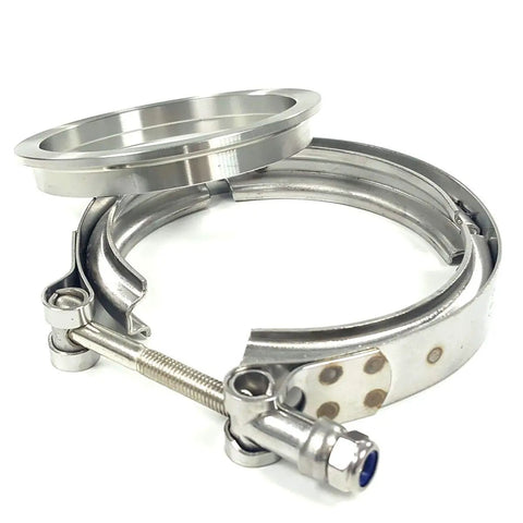 4 Inch Exhaust V Band Clamp Kit For S400 S400SXE S475 S480 T4 Turbo Systems CNC Machined 304 Stainless Flanges 4.62 Inch Flat Face OD