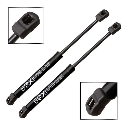 Pair Of Heavy Duty Rear Split Door Gas Spring Lift Support Struts For 2007 To 2014 Mini Clubman R55 And R55N smooth acting shock dampers close-up view.
