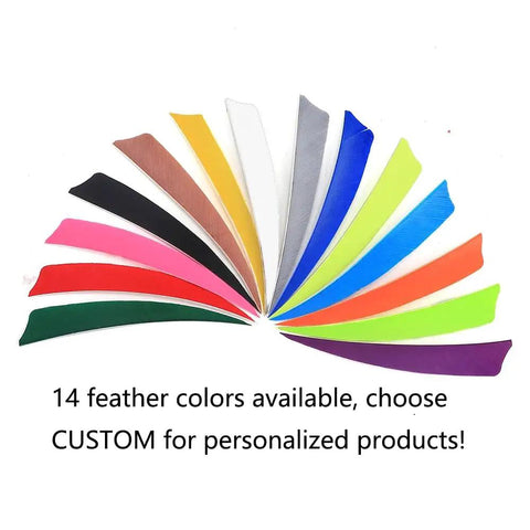 14 colorful feather options for 6Pc Dope 30-Inch Spine 400 Target And Hunting Arrows With Removable Tips, 4-Inch Turkey Feather Fletching.