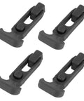 Four Beefy Rubber T Handle Draw Latch With M5 Screw Kit for RV trailer, tool box, or cooler in durable rubber material.