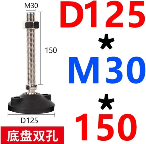 Top Shelf Adjustable Leveling Feet Glide Pads With Hella Sturdy Nylon Base And No Sweat Mounting For Secure Workbench Cabinet Machine Machinery Tool Stand Setup with dimensions D125 and M30.