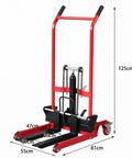No Sweat Manual Hydraulic Pallet Jack Foldable Fork Truck with 125cm height and steel frame for easy pallet gliding.