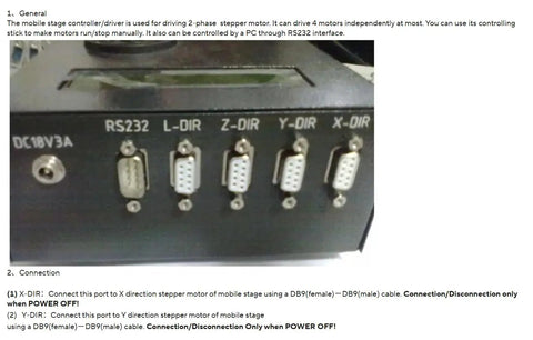 Stepper Motor Motion Controller That Just Works With LabVIEW Matlab And Python For 4 Axis Coordinated Motion Easy Programming And Precise Positioning For CNC Robots Prototyping And Real Time Feedback, RS232 ports