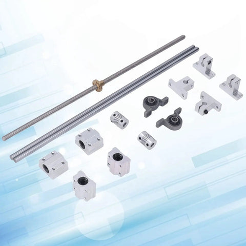 Pro Grade 8mm 500mm T8 Lead Screw Kit With Optical Axis Steel Rails Aluminum Bearing Blocks And Couplers for linear motion