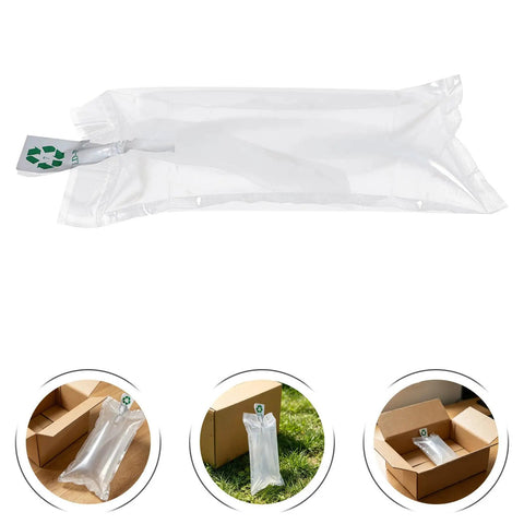 Inflatable Air Pillows for Shipping and Storage, 200 Pack, Space Saving Packaging Bags Made of PE Film, Easy One Way Valve for Fast Inflation, Collision Protection, Pro Grade for Fulfillment Centers and Warehouses, transparent PE film pillow in box