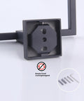 Installation components of Dope Modern Black Towel Holder Made From SUS304 Stainless Steel Rustproof And Heavy Duty Wall Mount Towel Ring