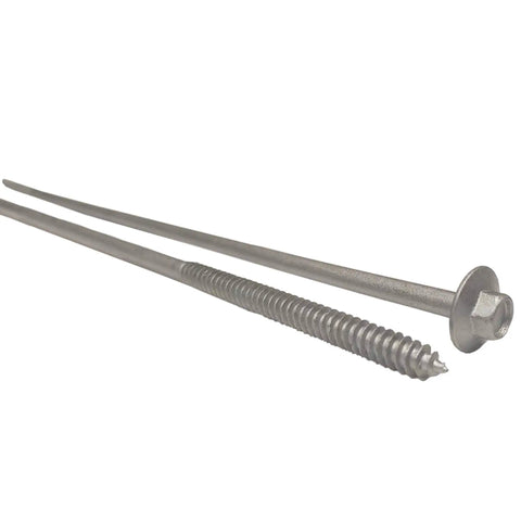 Badass Galvanized Timber Screws 25 Pack Rock Solid Hex Head Structural Fasteners with coarse threads close-up view