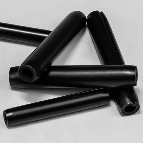 Badass Manganese Steel Coiled Roll Pin Set 179 Pieces M2 To M12 Sizes showing black steel roll pins for mechanical use.