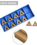 Indexable Carbide Turning Inserts TNMG160404R-ES TNMG331 in blue storage box, 10-pack for lathe tools semi finishing and finishing.