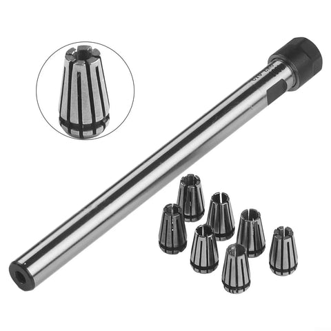 Beefy Steel ER8 Collet Chuck Holder Set 100L Straight Shank 7Pcs Spring Collet Set with steel holders for CNC activities