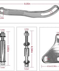 Power Steering Pump Seal Kit With Pulley And Double Groove Belt For Small Block Chevy GM Cars 1966 Through 1984 Replacement Shaft Bracket Kit Beefed Up For Peak Performance 4312C 9609X components with measurements.