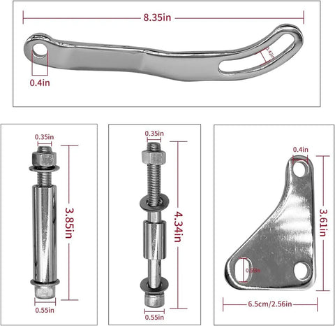 Power Steering Pump Seal Kit With Pulley And Double Groove Belt For Small Block Chevy GM Cars 1966 Through 1984 Replacement Shaft Bracket Kit Beefed Up For Peak Performance 4312C 9609X components with measurements.