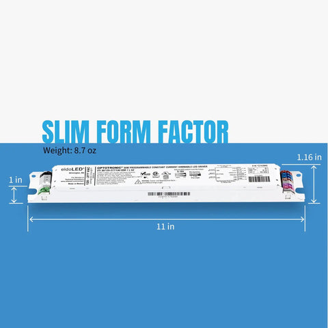 30W Dimmable LED Driver With Constant Current, 0-10V Dimmable, 120-277VAC Input, 10-55VDC Output For LED Lighting, product dimensions