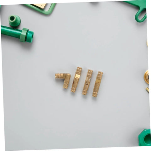 25 Piece Brass Barrel Hinges Set For Small Jewelry Boxes And Wooden Cabinets on gray background