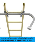 Adjustable Aluminum Corner Ladder Stabilizer With Non Slip Creamy White Rubber Mat C Shaped Roof Ladder Hook Stabilizer Wall Protector And Scratch Resistant Fits Most Ladders No Fuss Easy Install Heavy Duty Yet Lightweight Build, aluminum ladder hook on ladder