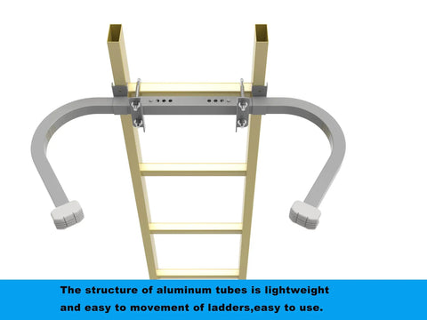 Adjustable Aluminum Corner Ladder Stabilizer With Non Slip Creamy White Rubber Mat C Shaped Roof Ladder Hook Stabilizer Wall Protector And Scratch Resistant Fits Most Ladders No Fuss Easy Install Heavy Duty Yet Lightweight Build, aluminum ladder hook on ladder