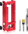 Heavy Duty Aluminum Alloy Door Hinge Template Kit For Precise Mortising Adjustable Hinge Jig Red with accessories