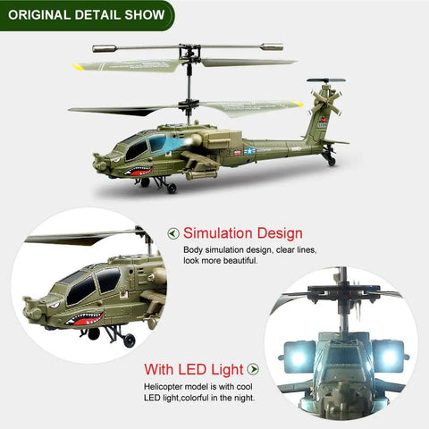Lil Palm Size Infrared Indoor RC Helicopter S109G 3 Point 5 Channel With Gyro Stabilizer Colorful LED Lights details shown.