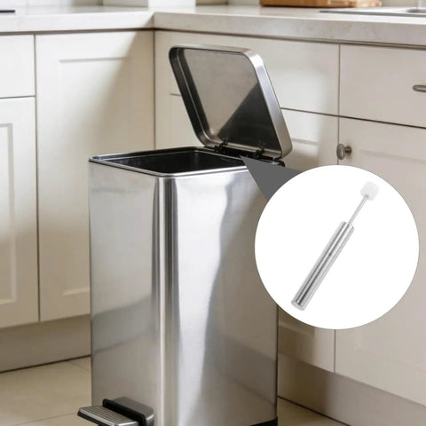 4 Pack Soft Close Trash Can Dampers Piston Lid Support Hinges Replacement For Home Kitchen Office Durable Steel And Plastic Mechanism Quiet Operation Easy Install Fits Most Standard Bins White Finish installed on a bin