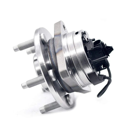 Front view of Front Wheel Hub And Bearing Assembly With ABS, 5 Lug, Direct Fit For 2004-2012 Chevrolet Malibu, 2008-2010 Pontiac G6.
