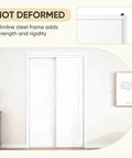 Easy Install Sliding Closet Door For 48 Inch Wide Opening Bypass Style With Two Panels 80 Inch Tall Steel Frame Primed And Preassembled