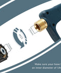 High Pressure Washer Gun 3000 PSI Max Short Spray Wand With One Quarter Inch Quick Connector M22 14 hose compatibility diagram