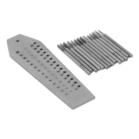 Pro Grade Miniature Tap And Die Set 14 Piece Watch Repair Tool Kit With Screw Plate For 0.7 To 2 Mm Threads No Cap Precision For Jewelers showing tap and die pieces with scale.