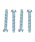 10 Piece M6 M8 Hex Head Concrete Screws Kit For Self Tapping Anchor Bolts, silver hex screws with spiral threads, isolated view