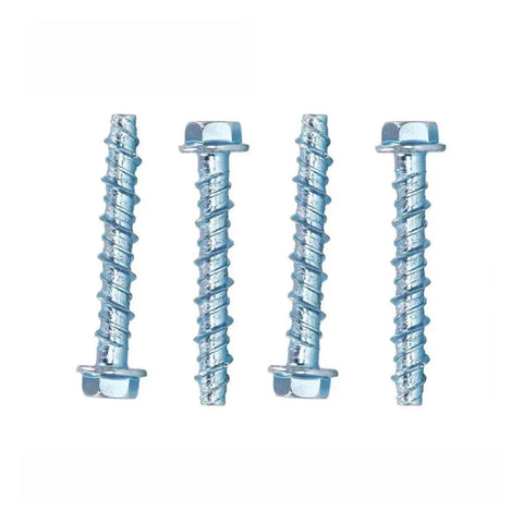 10 Piece M6 M8 Hex Head Concrete Screws Kit For Self Tapping Anchor Bolts, silver hex screws with spiral threads, isolated view
