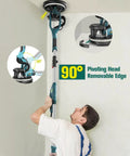 Using Drywall Sander With Vacuum And LED Light 5 Speed Settings 900 To 1800 RPM Foldable Retractable Head 90 Degree Pivot