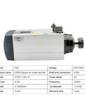 Heavy Duty 5Axis CNC Spindle Motor Featuring Badass Air Cooling And Precise ER32 Chuck Setup, 6KW, square air-cooled design.