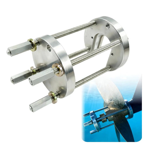 Heavy Duty Boat Prop Puller Kit For Three Or Four Blade Props, Ultra Wide Hub Fit Up To Four And One Eighth Inch, Works On One And A Half Inch To Two Inch Prop Shafts, Marine Propeller Removal Tool, Easy Install And Durable Upgrade