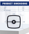 Echo SRM 225 Air Filter Replacement Fits Echo PAS 225 PB 250 PB 250LN GT 225 SRM 230 SRM 210 ES 250 Weedeater Blower dimensions