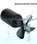 Beefy Underwater Thruster Motor With 2.4 Kg Thrust At 24V for ROV Submarine Drone, 100m Depth, shown partially submerged