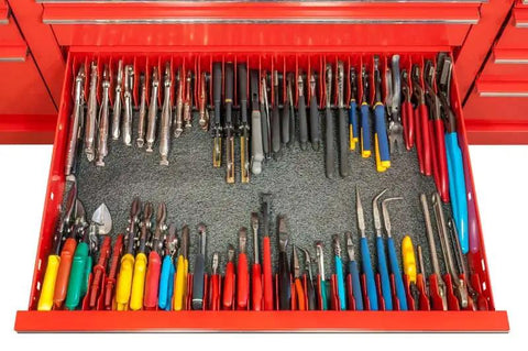 Sick No Slip Plier Organizer Keeps Ten Tools Locked Down In Toolbox Drawers With Premium Rubber Grip Slots And Bright Green Finish Tough Gear For Hardworking Hands And Made Right Here In Usa