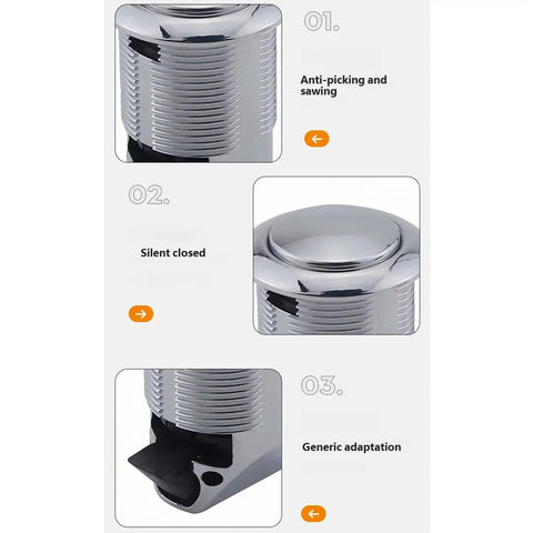 Push Button Cabinet Latches For Campers And RVs, Alloy Drawer And Door Locks with anti-picking feature
