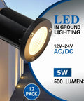 5W In-Ground Well Light Kit With 12 Pack 24V Connectors IP67 Waterproof Landscape Lighting For Yard Garden And Patio 3000K Warm White Paver Lights Low Voltage Pathway Lighting installation example