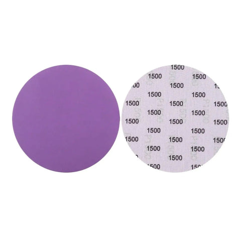 Top Notch 6 Inch Sanding Disc Set With 150Mm Paper And 60 To 10000 Grit Range showcasing 1500 grit purple sanding disc for metal and wood.